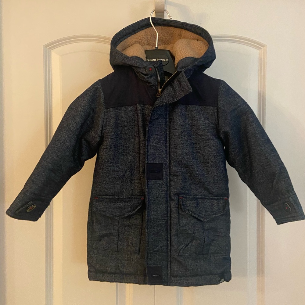 Maison Jean Bourget denim fleece lined hooded jacket 4A/104